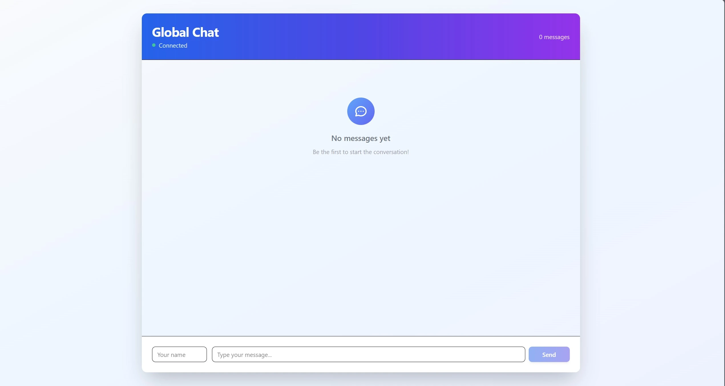 Global chatroom interface showing real-time messaging with user avatars and timestamps.